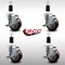 Service Caster 3.5'' SS Maroon Poly Swivel 1-3/8'' Expanding Stem Caster Set with Brake, 4PK SCC-SSEX20S3514-PPUB-MRN-TLB-138-4 - alternate 3